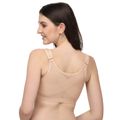 SOIE Woman - Front Closure Full Coverage Non Padded Non Wired Bra - -for Women