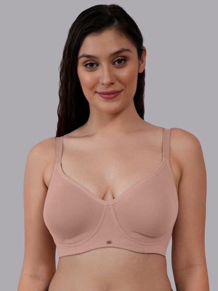 Non Padded Non Wired Full Coverage Cotton Spandex Encircled T-shirt Bra