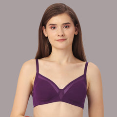 Non Padded Non Wired Medium Coverage Cotton Spandex Bra