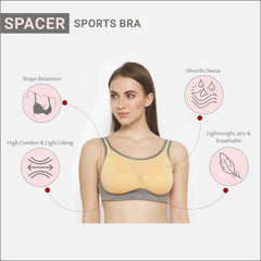 Medium Impact Lightly Padded Non Wired Extreme Coverage Sports Bra