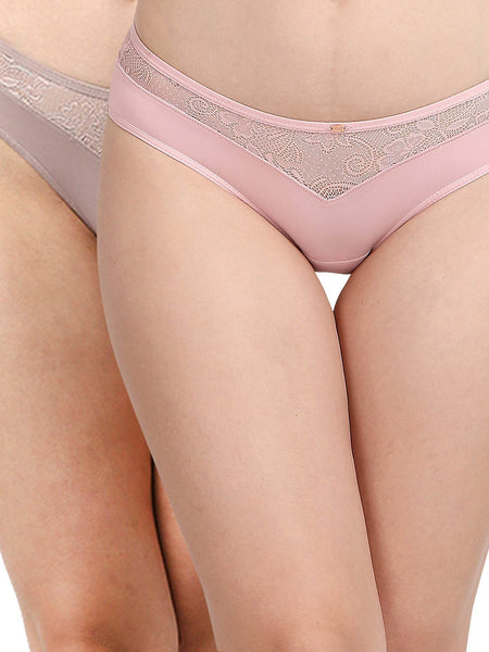 SOIE Woman - Mid Rise Brief With Lace Detailing (Pack of 2) - Panty -for Women