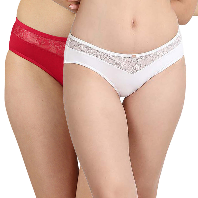 Mid Rise Brief With Lace Detailing (Pack of 2)