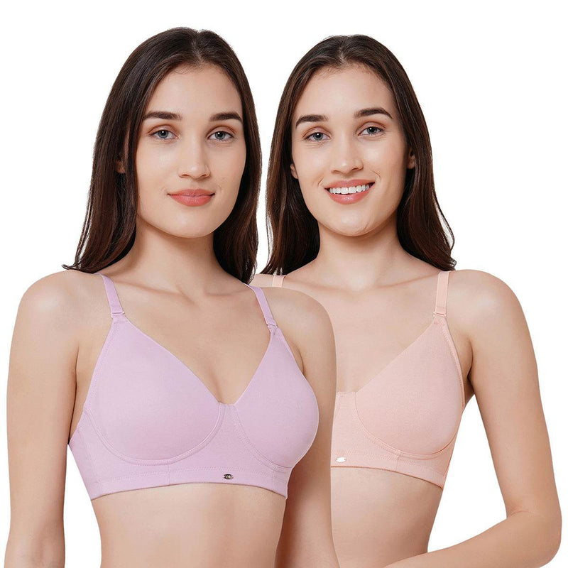 SOIE Woman - Non padded Non wired full coverage T-shirt Bra Combo - -for Women