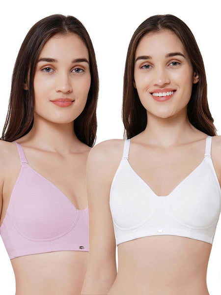 SOIE Woman - Non padded Non wired full coverage T-shirt Bra Combo - -for Women