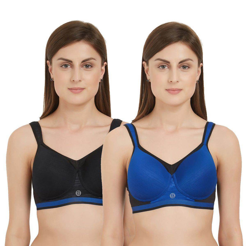 SOIE Woman - Full Coverage High Impact Padded Non Wired Sports Bra (Pack of 2) - Bra -for Women