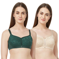 SOIE Woman - Full Coverage Non Padded Non Wired Lace Bra Combo - Bra -for Women