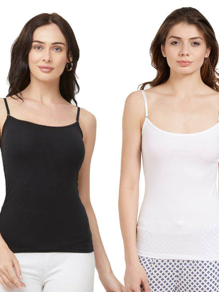 SOIE Woman - Solid Cotton spandex Camisole (PACK OF 2) - Camisole -for Women