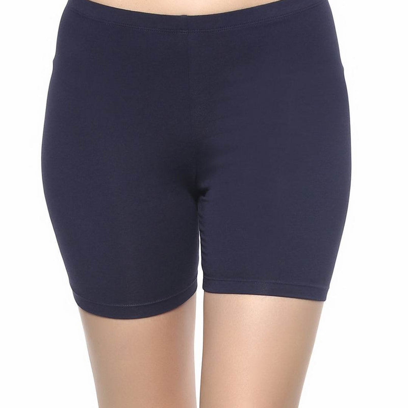 SOIE Woman - Solid Cotton Spandex Cycling Shorts (PACK of 2) - -for Women