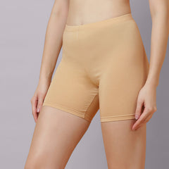 Solid Cotton Spandex Cycling Shorts