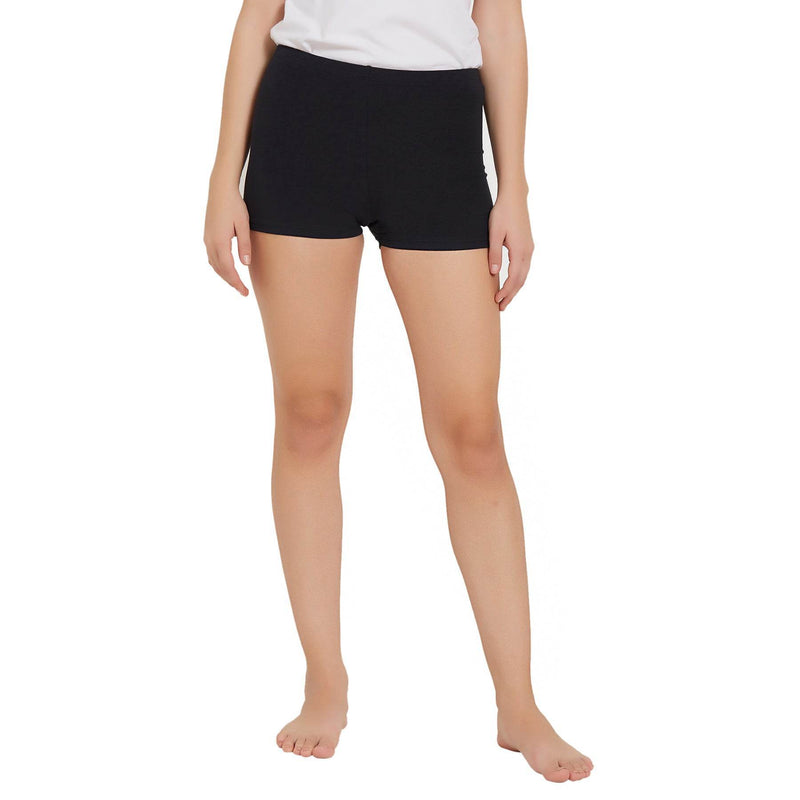 SOIE Woman - Solid Cotton Spandex Cycling Shorts (PACK of 2) - -for Women