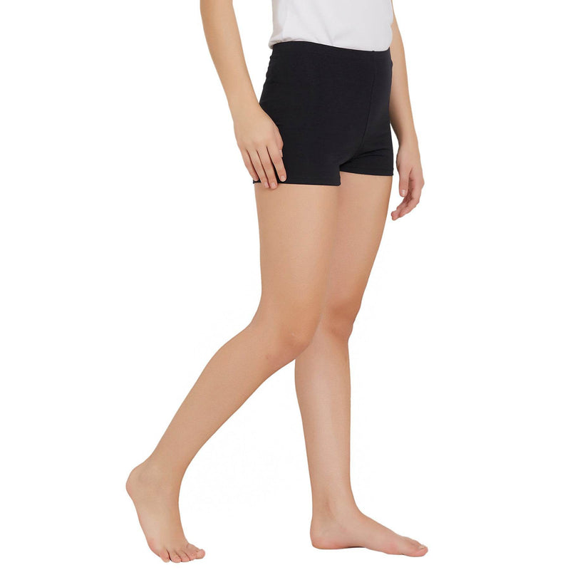 SOIE Woman - Solid Cotton Spandex Cycling Shorts (PACK of 2) - -for Women