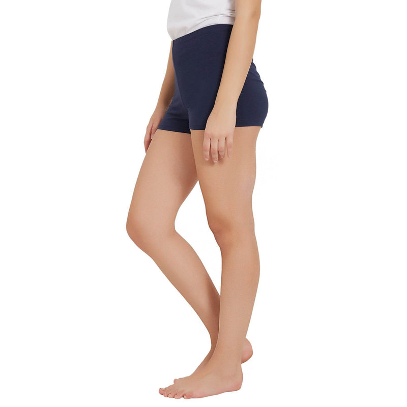 SOIE Woman - Solid Cotton Spandex Cycling Shorts - -for Women