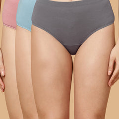 Tummy-Smoothing High Waist Cotton Briefs – Pack of 3