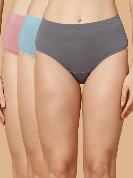 Tummy-Smoothing High Waist Cotton Briefs – Pack of 3