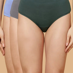 Tummy-Smoothing High Waist Cotton Briefs – Pack of 3