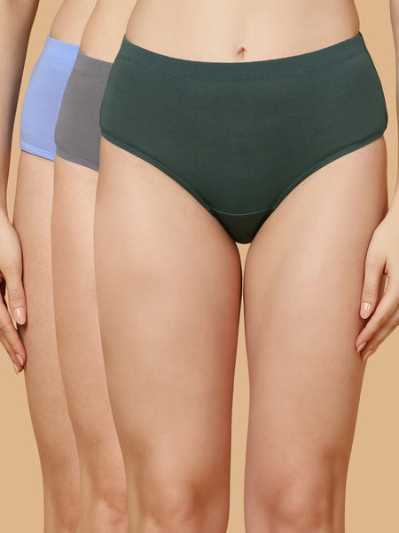 Tummy-Smoothing High Waist Cotton Briefs – Pack of 3