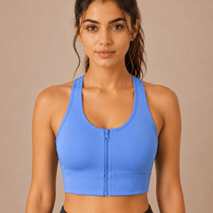 Padded Zipper Sports Bra