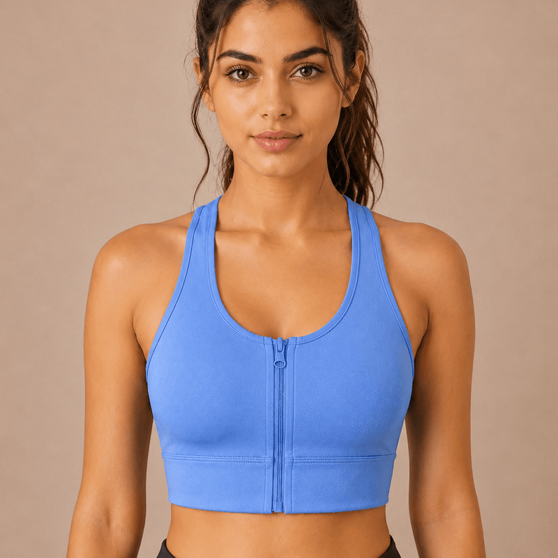 Padded Zipper Sports Bra