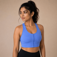 Padded Zipper Sports Bra