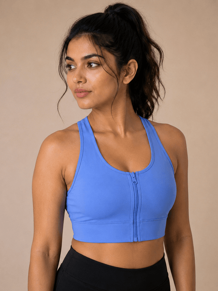 Padded Zipper Sports Bra