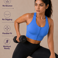 Padded Zipper Sports Bra