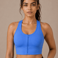 Padded Zipper Sports Bra