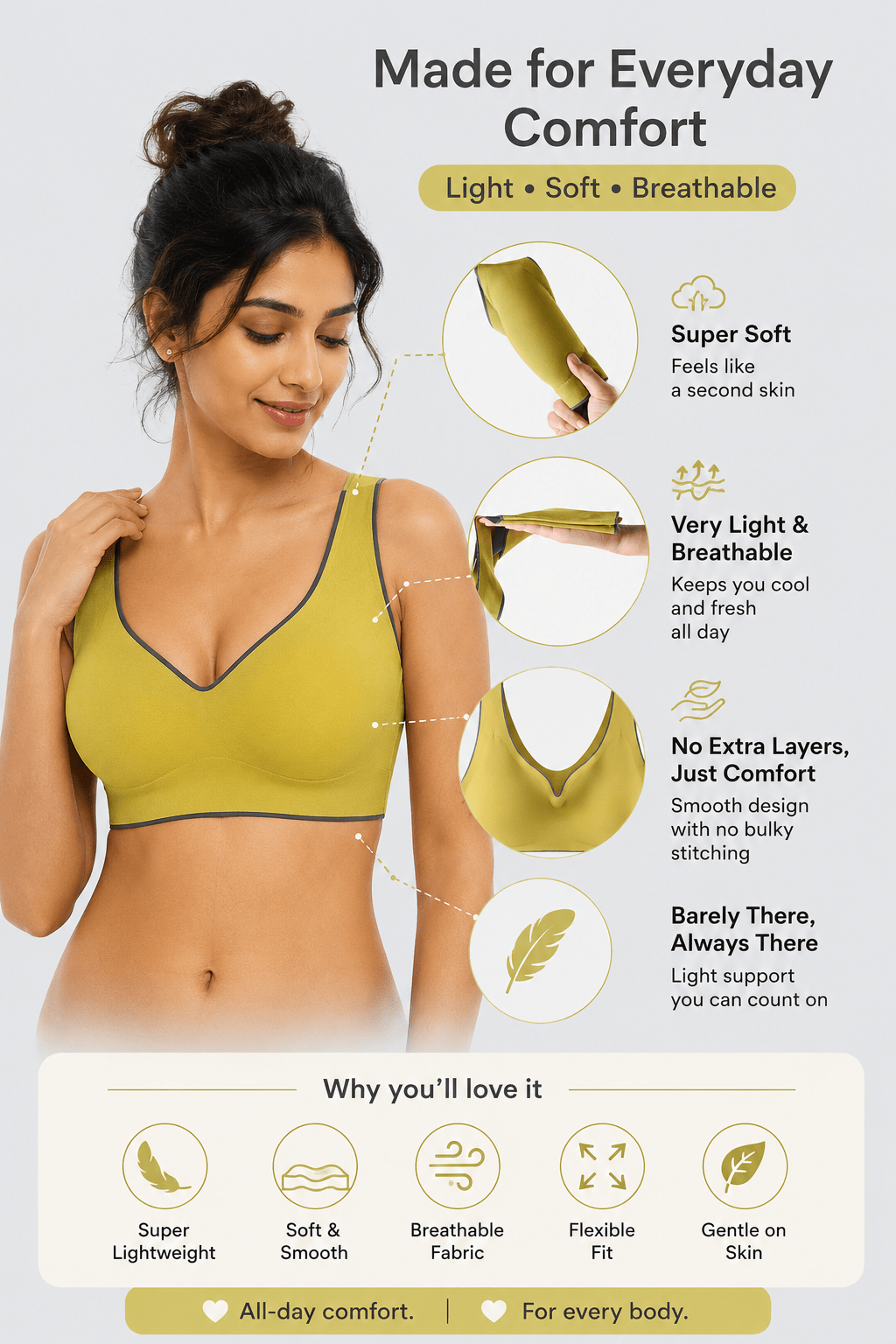 Seamless Ultra-Thin Invisible Wire-Free Bra