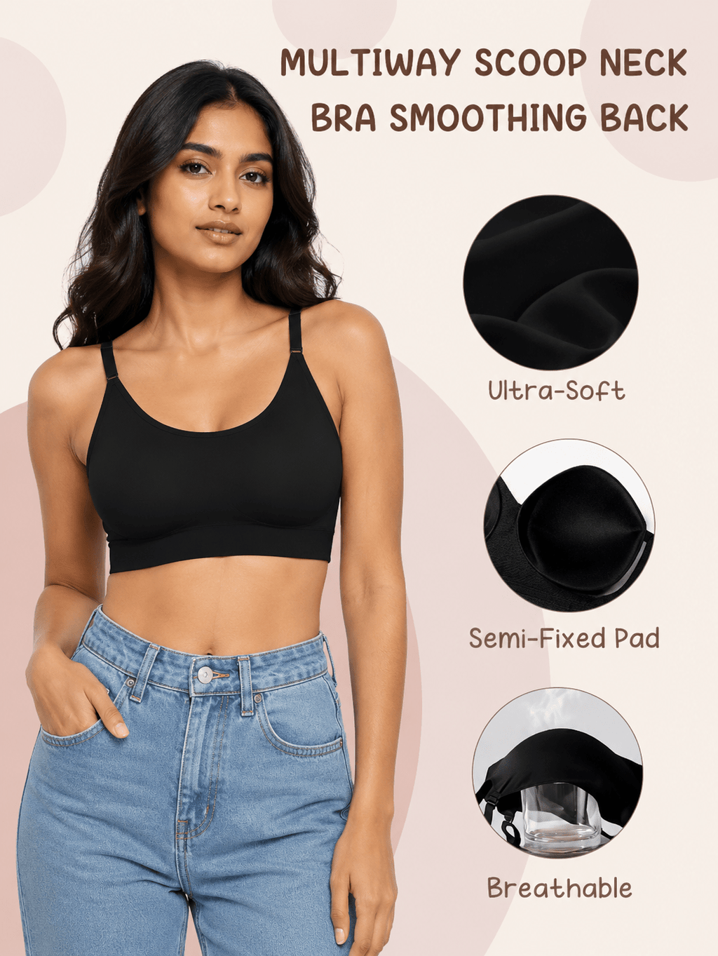 Low Back Multiway Padded Seamless Bra