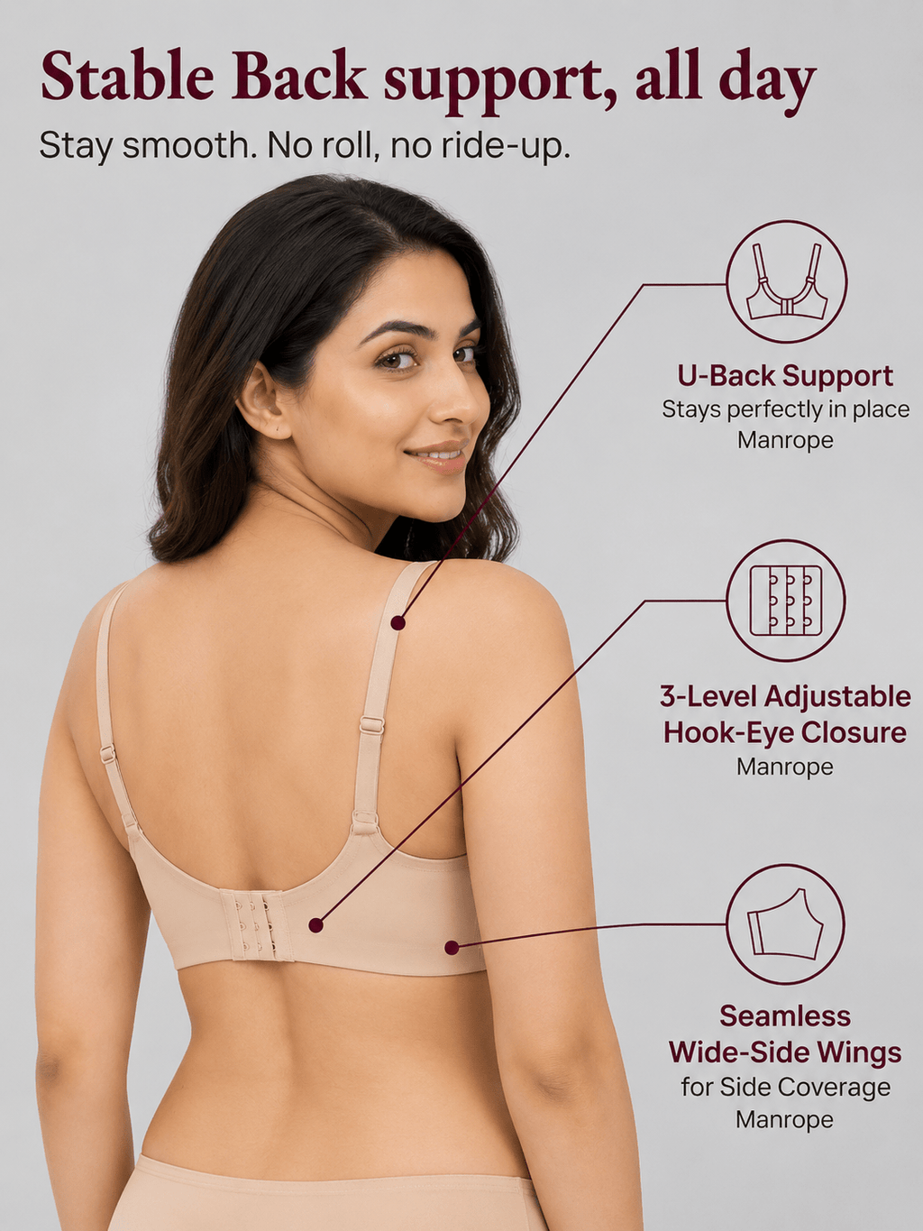 Ultra Soft Wire-Free Invisible T-Shirt Bra