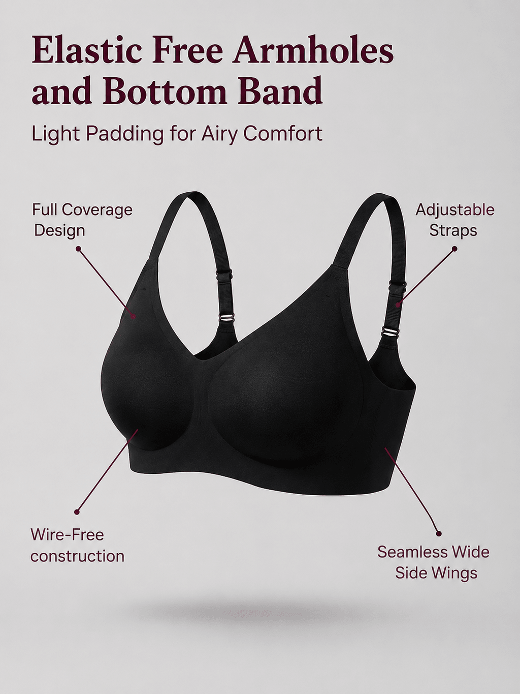 Ultra Soft Wire-Free Invisible T-Shirt Bra
