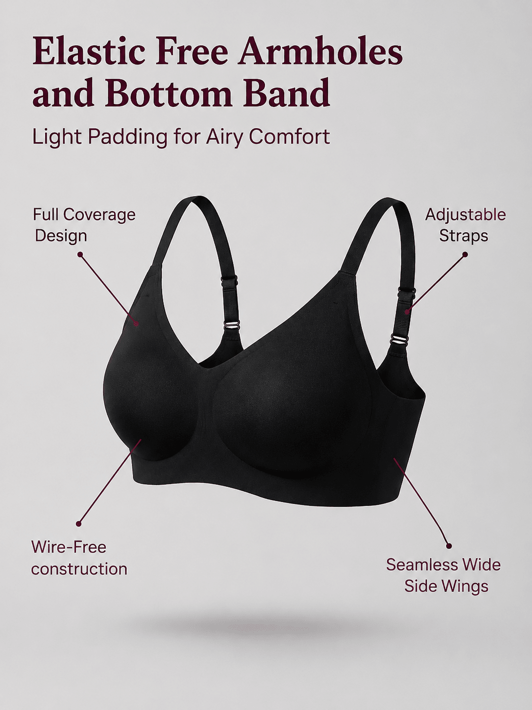 Ultra Soft Wire-Free Invisible T-Shirt Bra
