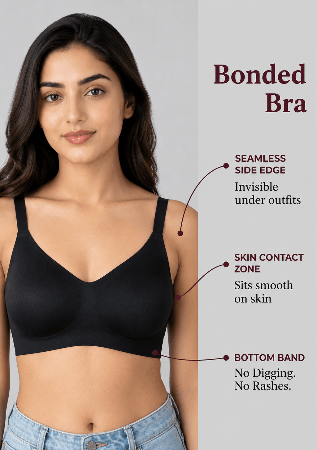 Ultra Soft Wire-Free Invisible T-Shirt Bra