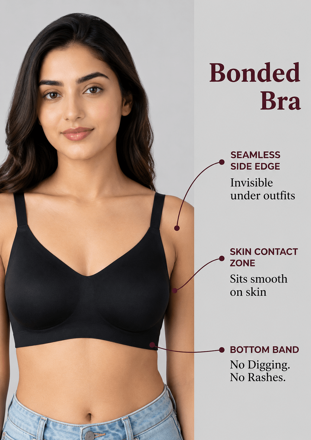 Ultra Soft Wire-Free Invisible T-Shirt Bra