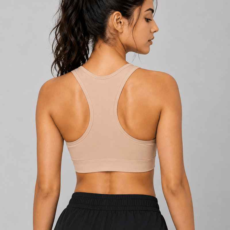Padded Zipper Sports Bra