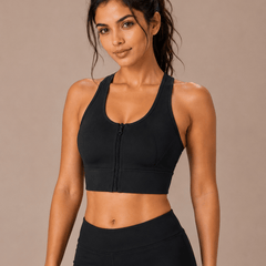 Padded Zipper Sports Bra