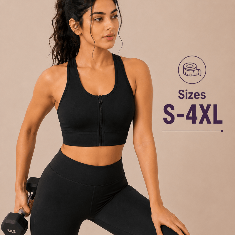 Padded Zipper Sports Bra