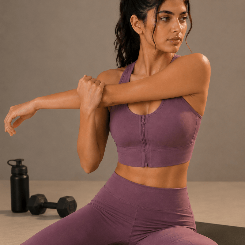 Padded Zipper Sports Bra