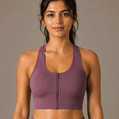 Padded Zipper Sports Bra