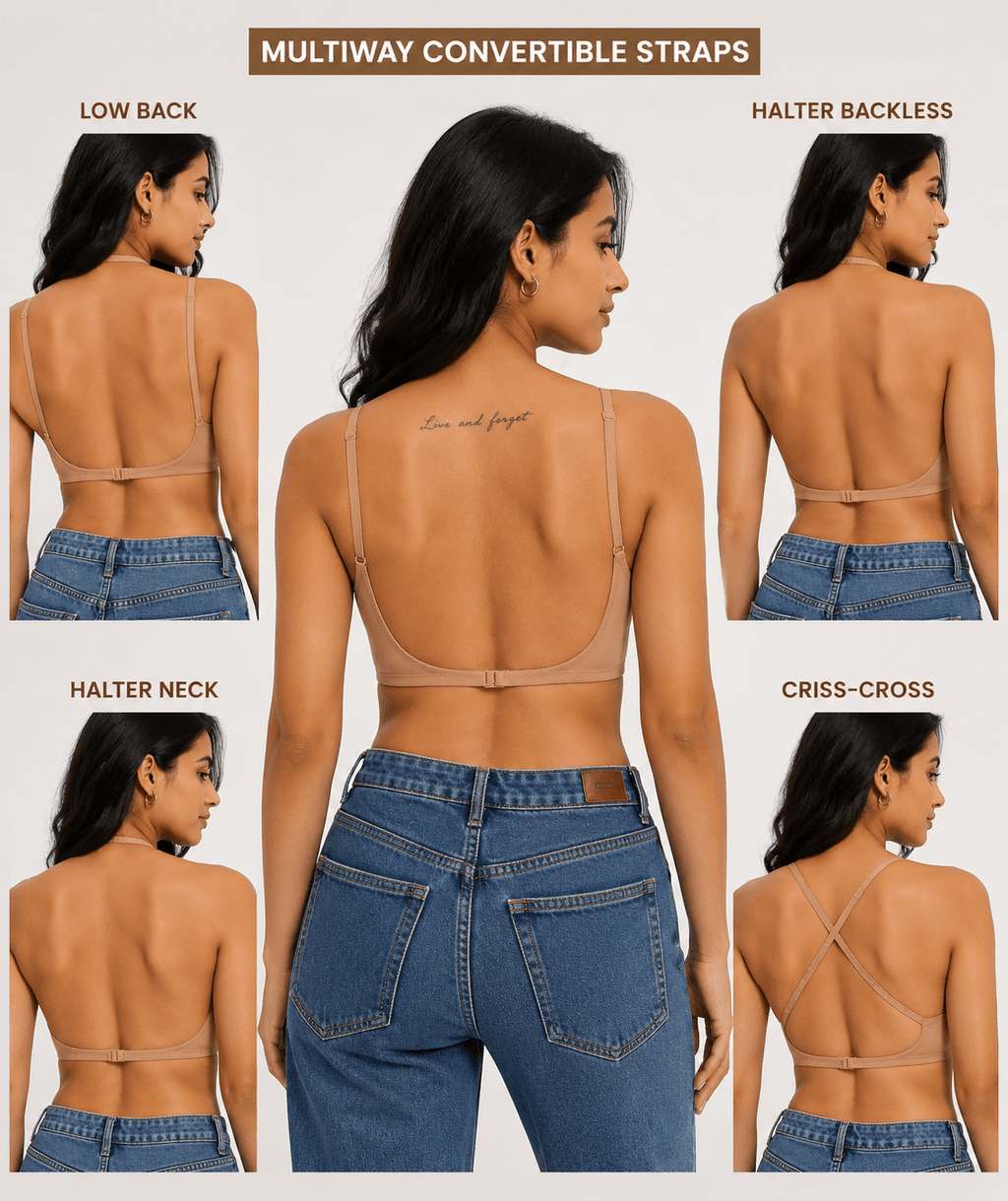 Low Back Multiway Padded Seamless Bra