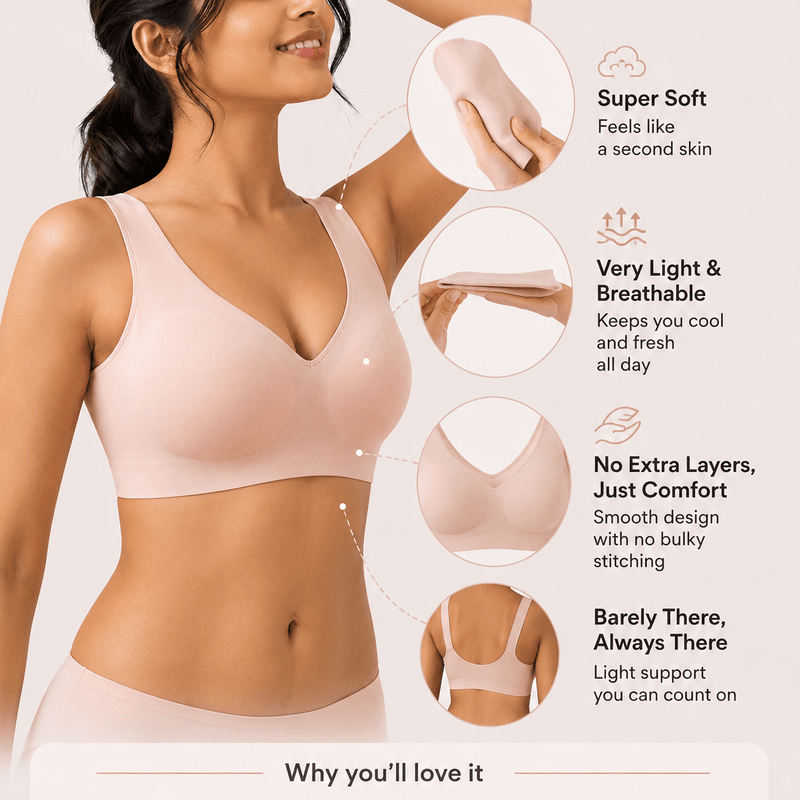 Seamless Ultra-Thin Invisible Wire-Free Bra – Seamless Bra Without Lines