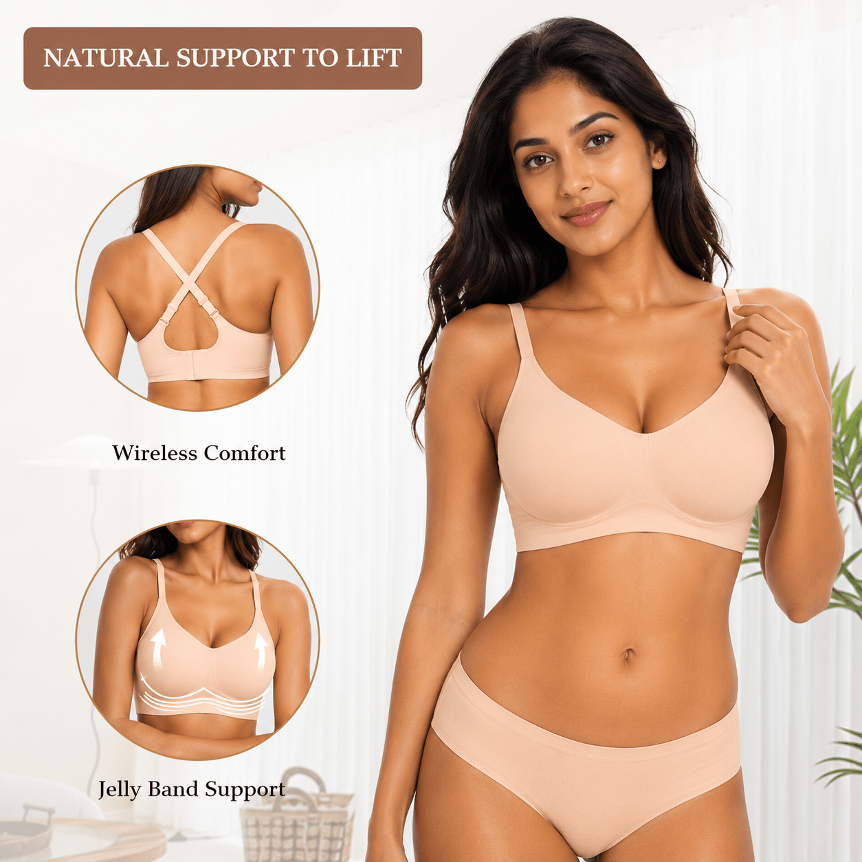 Seamless Wireless 3/4 Cup Tshirt Bra