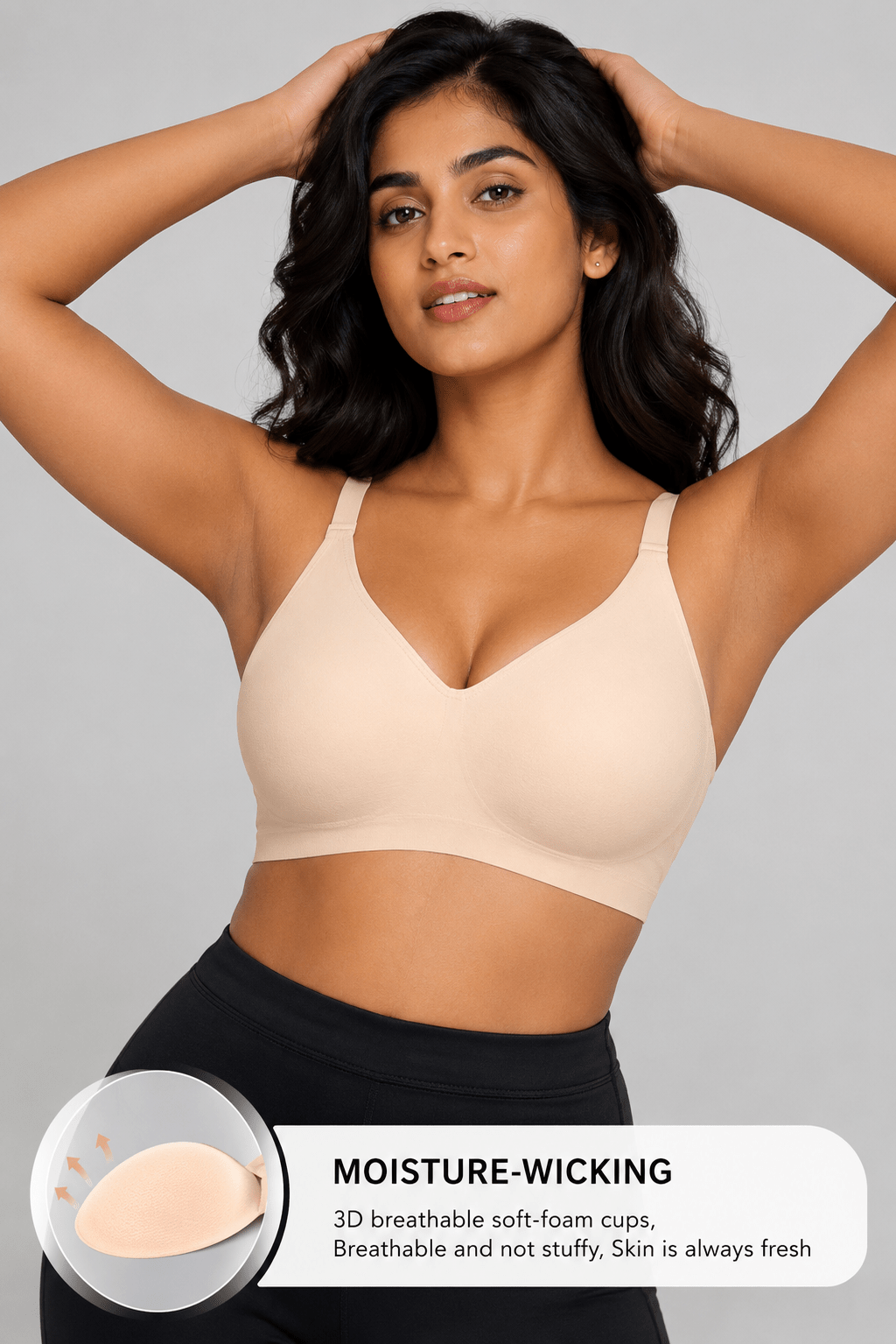 Seamless Wireless 3/4 Cup Tshirt Bra