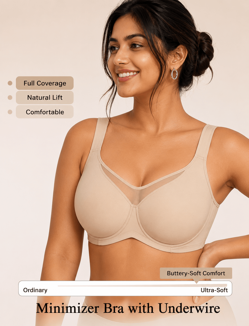 Full Coverage Underwire Minimizer Bra