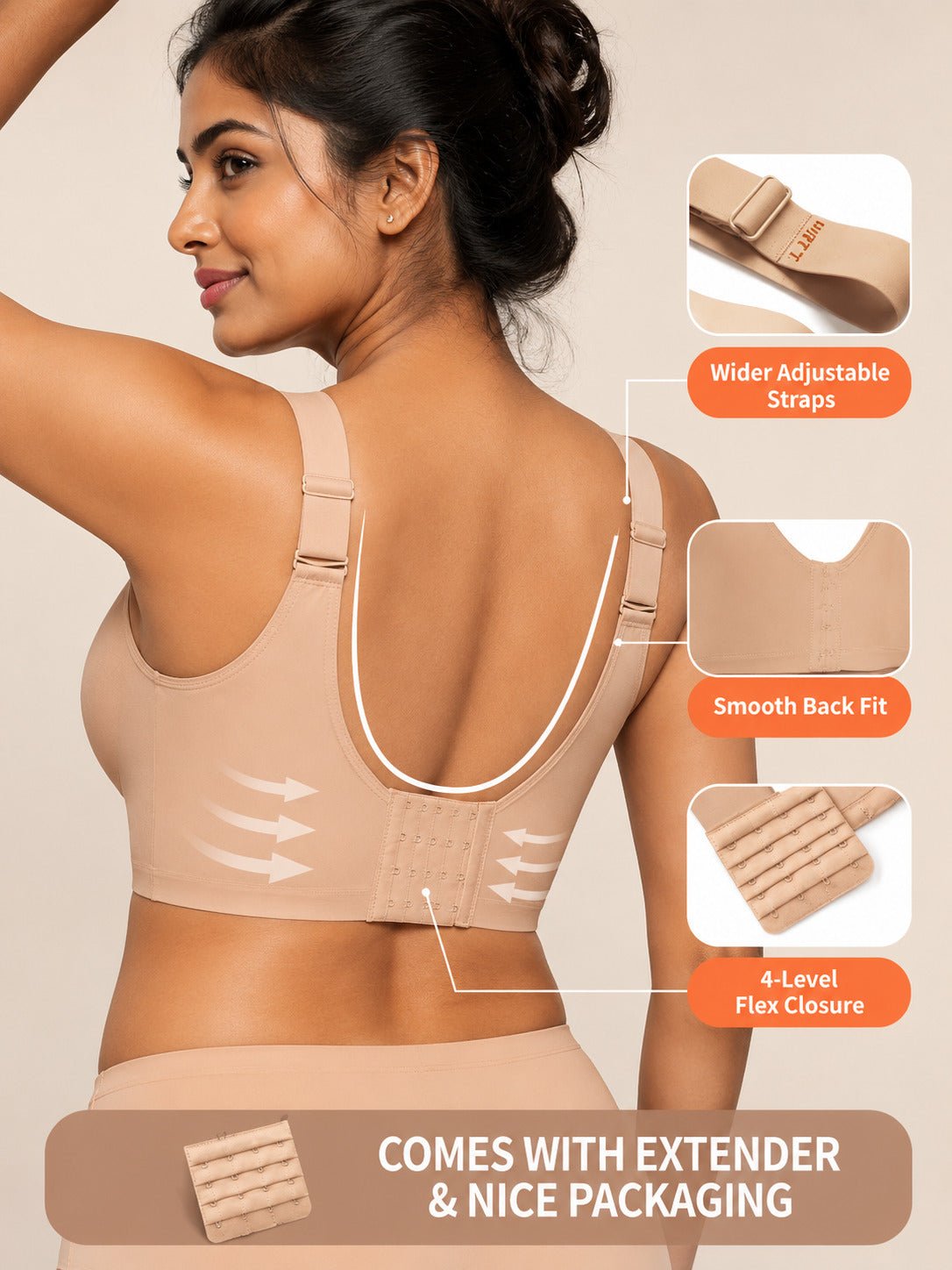 Seamless Wireless Full Coverage Push Up Bra
