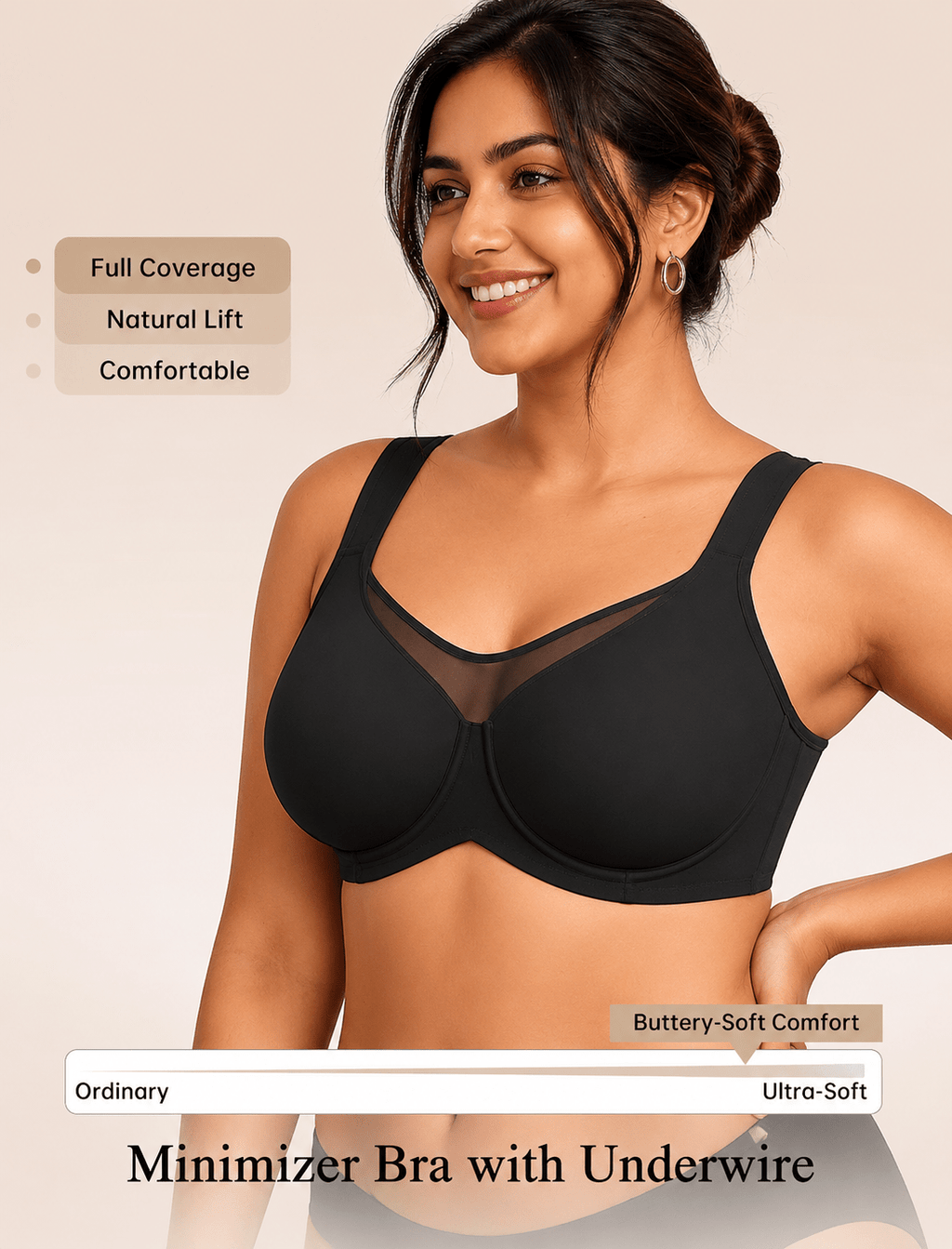 Full Coverage Underwire Minimizer Bra