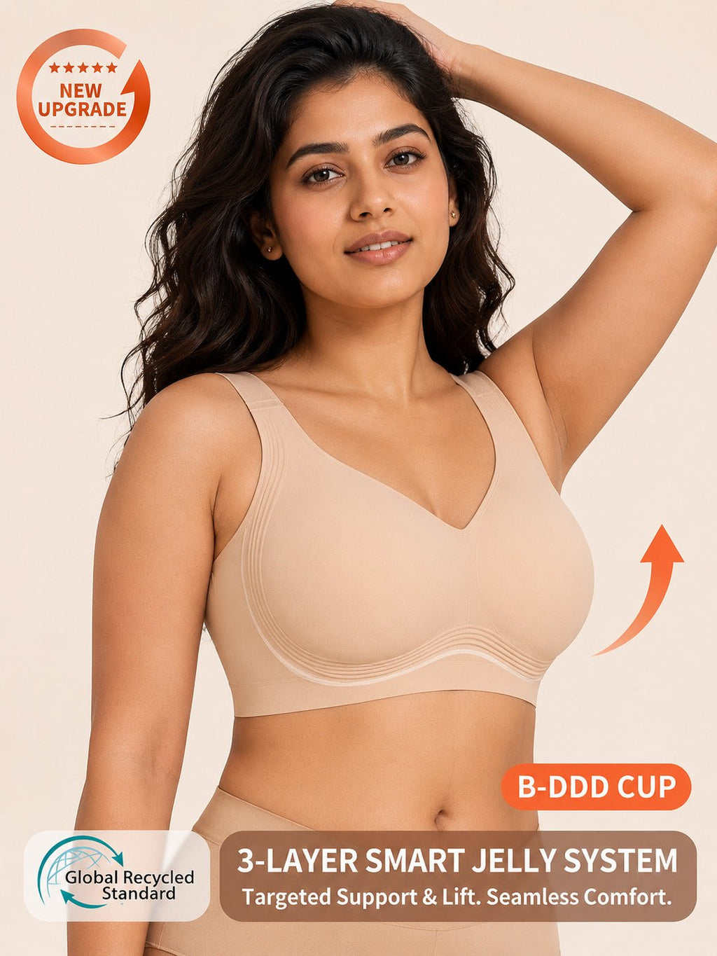 Seamless Wireless Full Coverage Push Up Bra