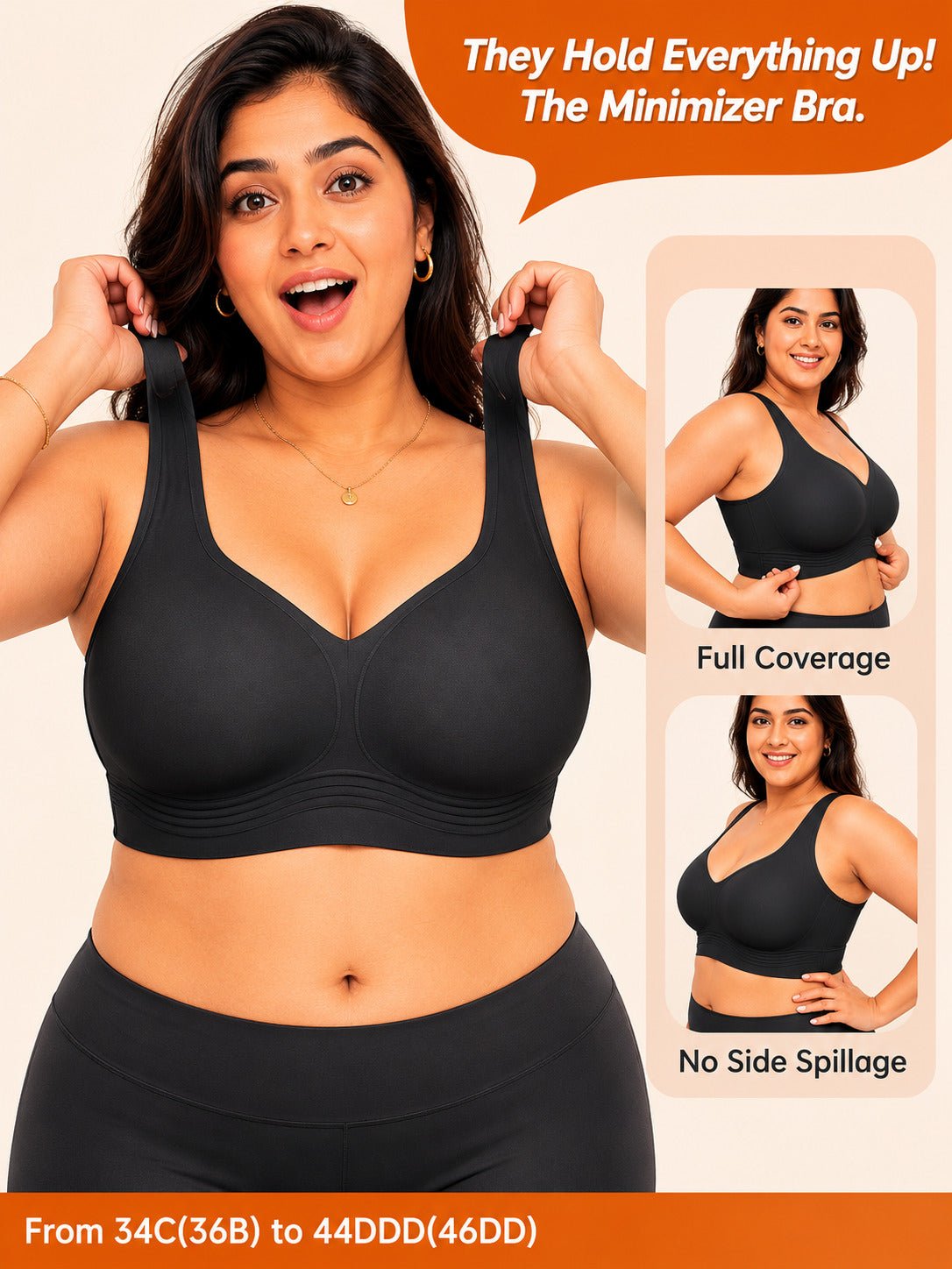 Seamless Wireless Full Coverage Push Up Bra