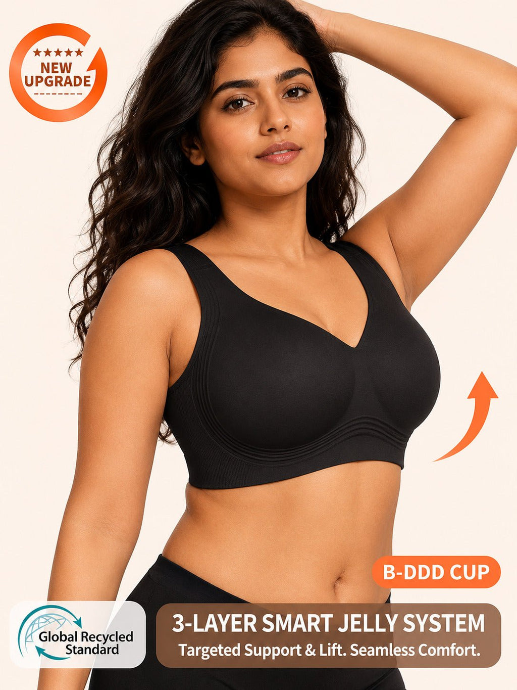 Seamless Wireless Full Coverage Push Up Bra