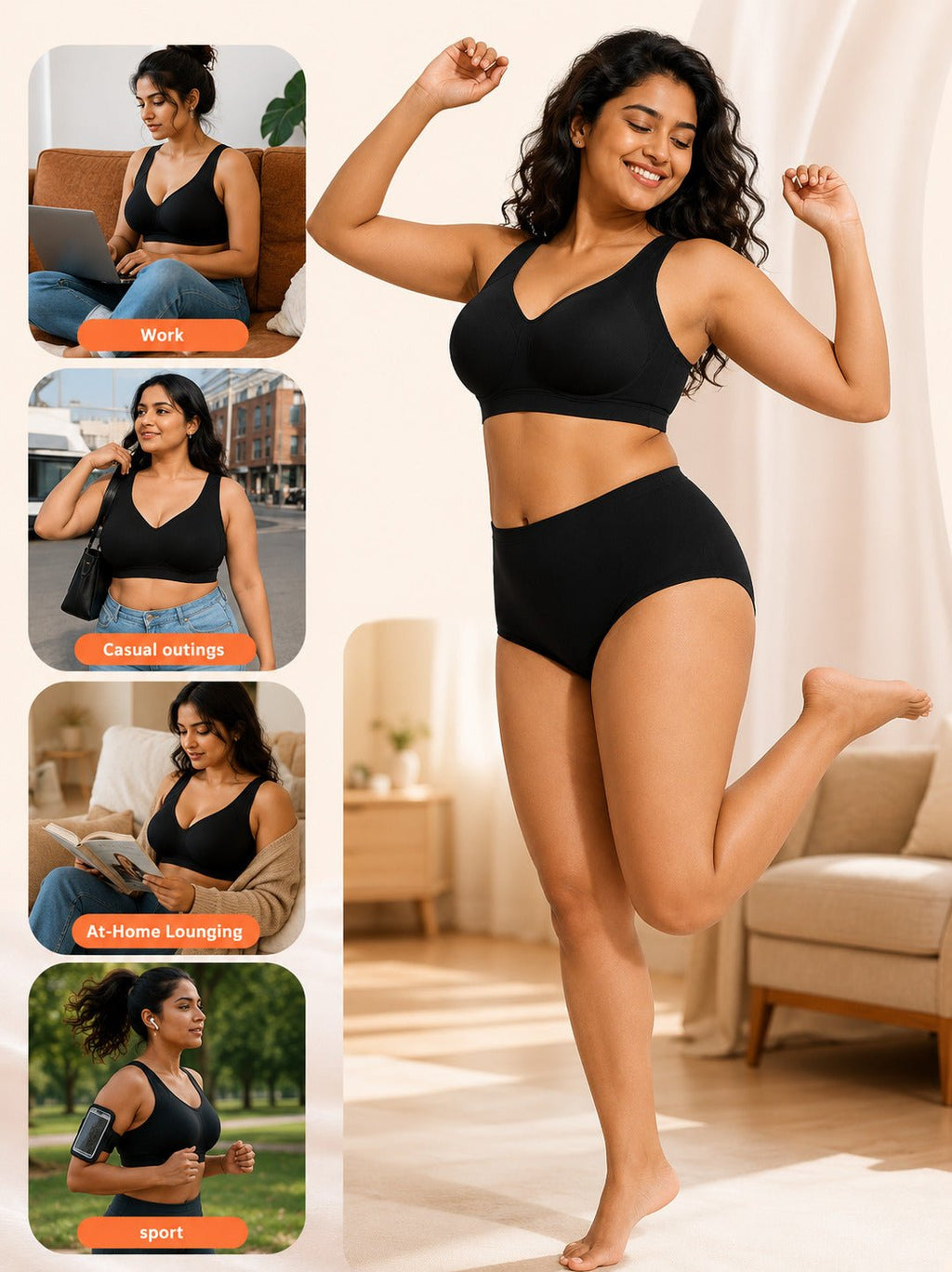 Seamless Wireless Full Coverage Push Up Bra