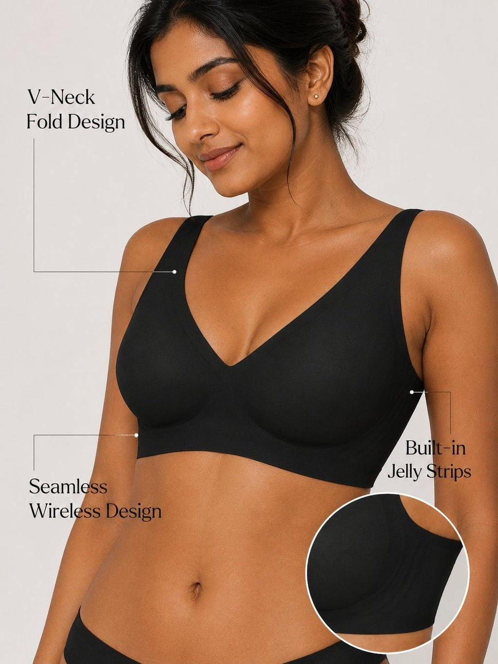 Seamless Wireless Comfort Plunge Bra
